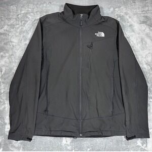 The North Face WindWall Jacket Mens Large Black Softshell Fleece Lined Full Zip